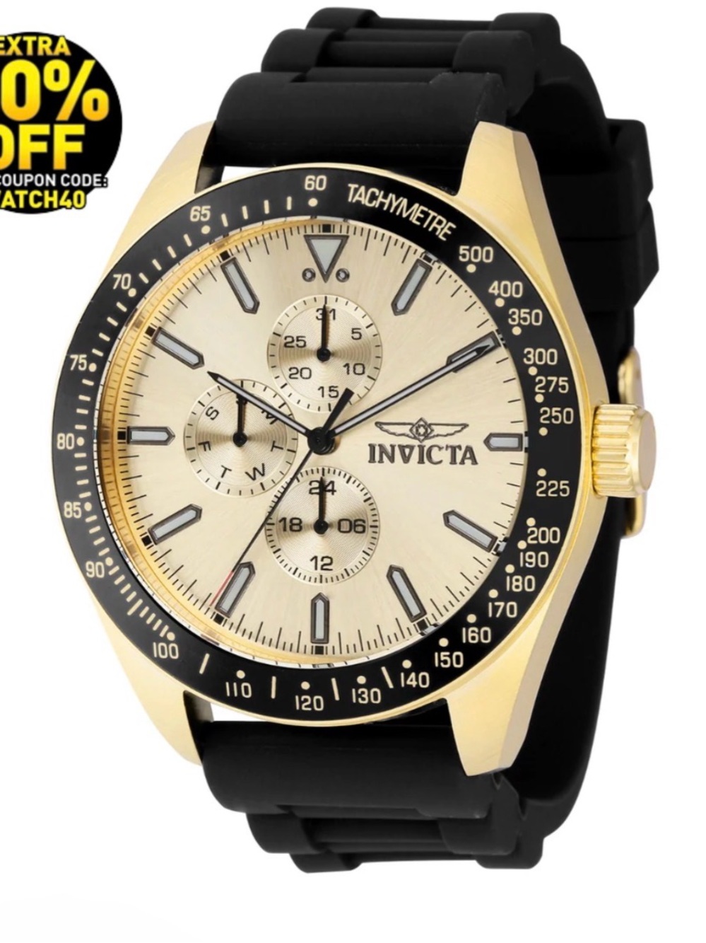 Invicta Aviator Nomad Men's Watch - 45mm. Black (38405)